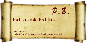 Pollatsek Bálint névjegykártya
